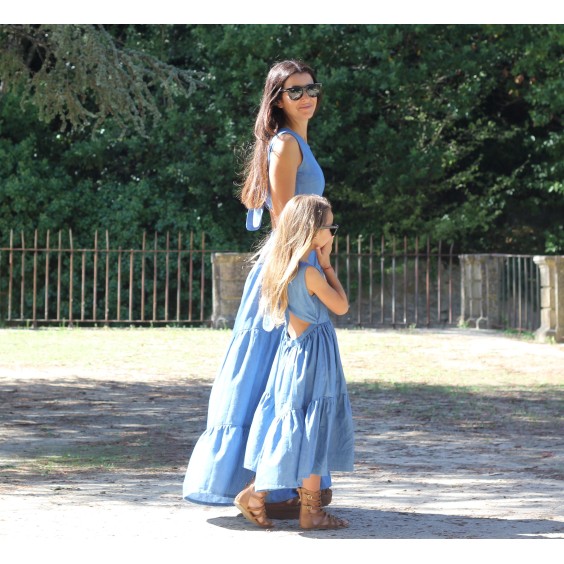 Denim long dress - woman