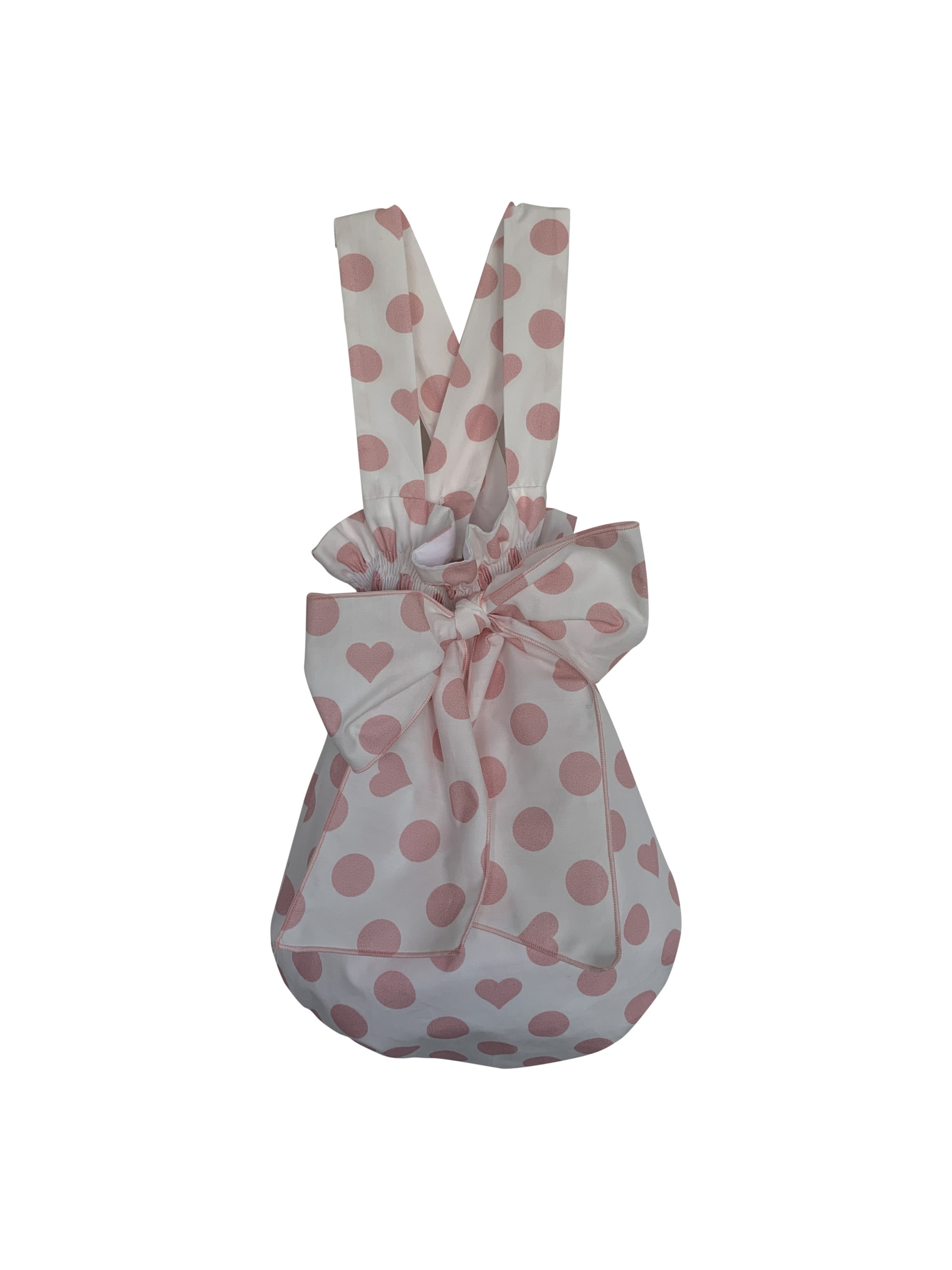 White with pink dots romper