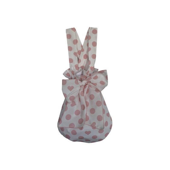 White with pink dots romper