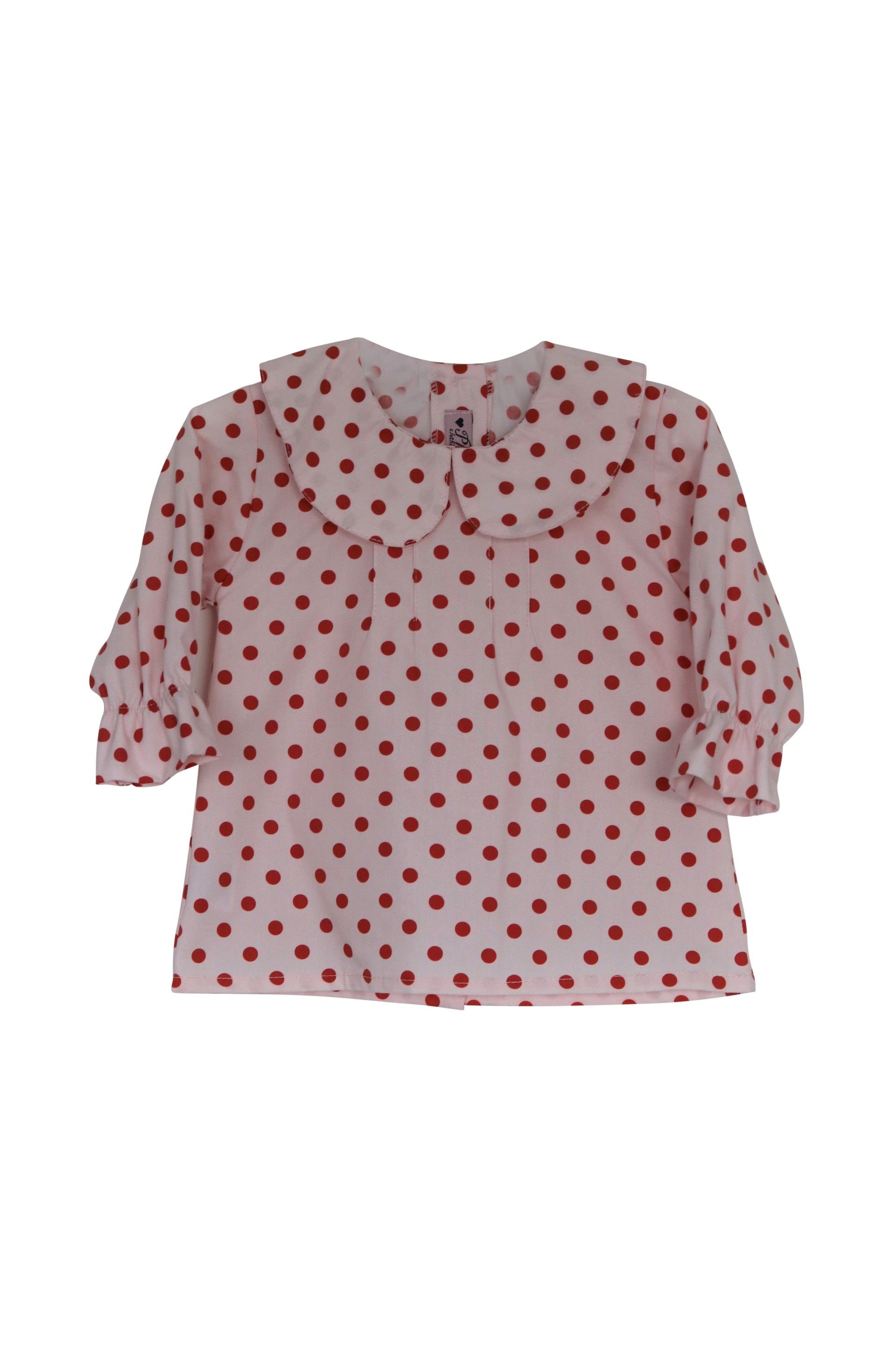 Red dots collar blouse