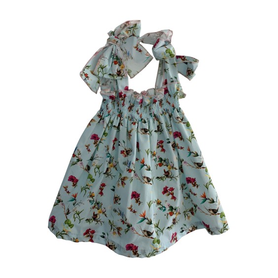 Blusa azul com flores