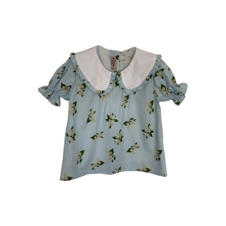 Chemisier  jasmin avec col blanc