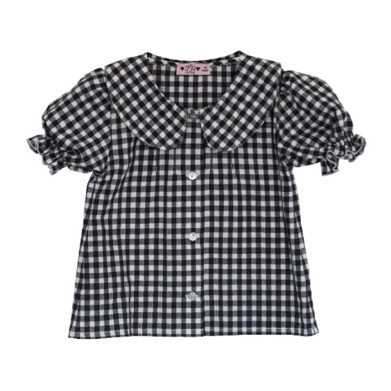 Black vichy collar blouse Black vichy collar blouse