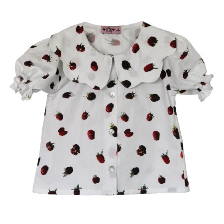 Raspberry collar blouse