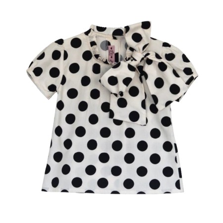 Blouse  pois noirs