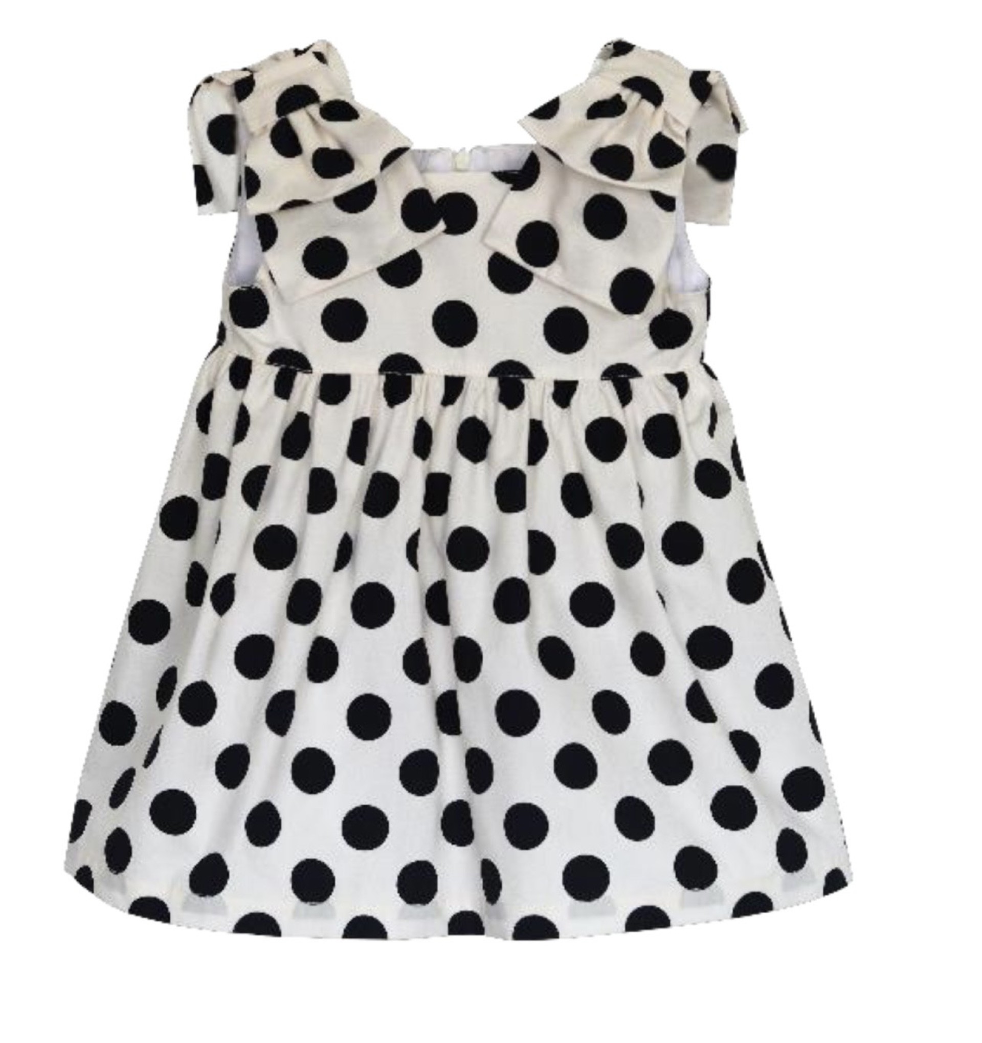 Ivory with black dots bows dress
