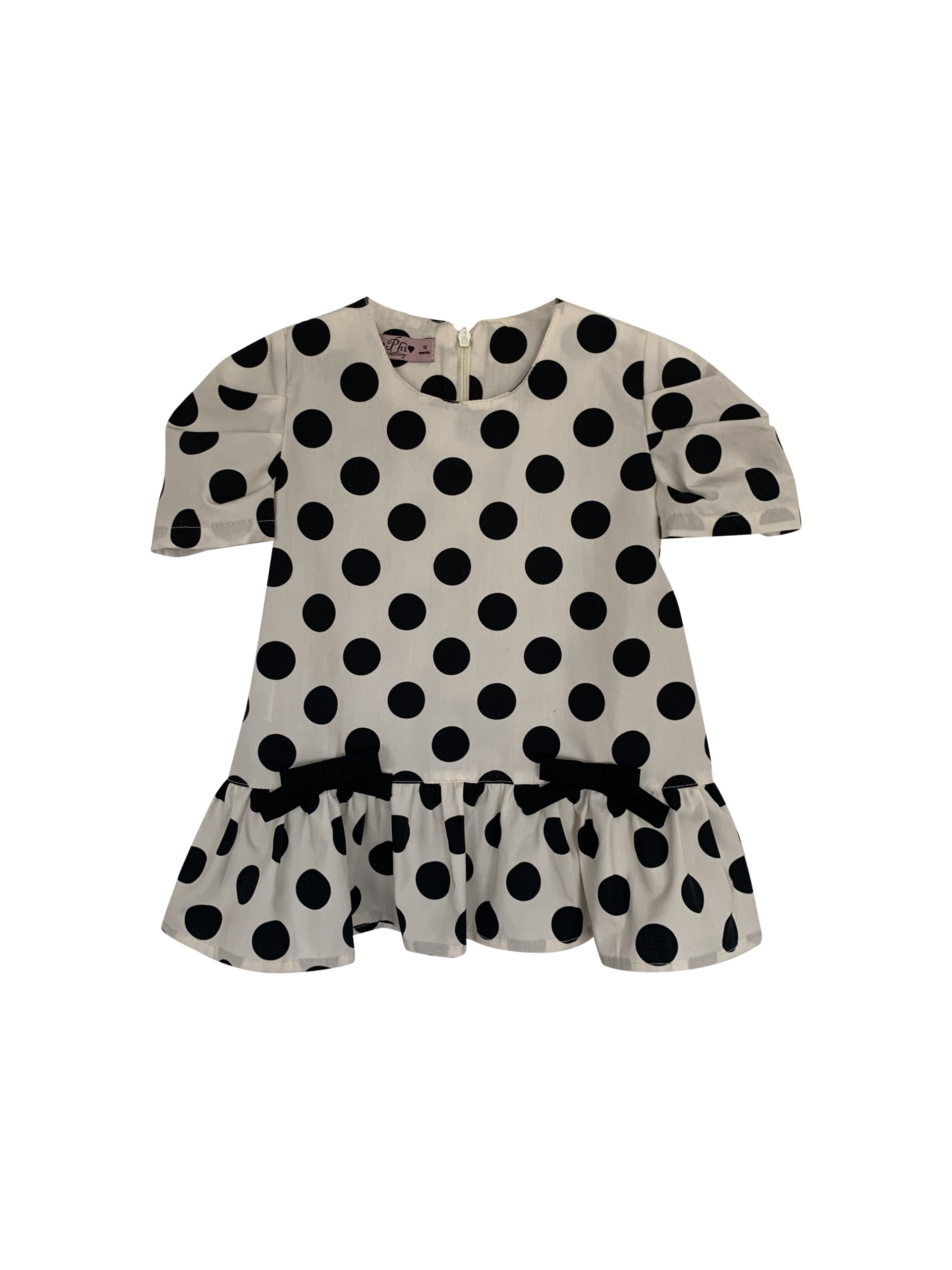 Ivory with black dots frill dress