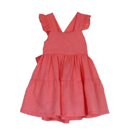 Coral linen dress