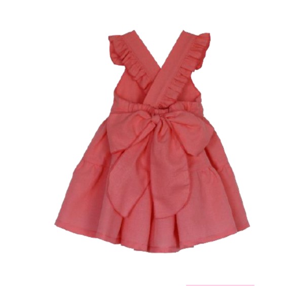 Coral linen dress