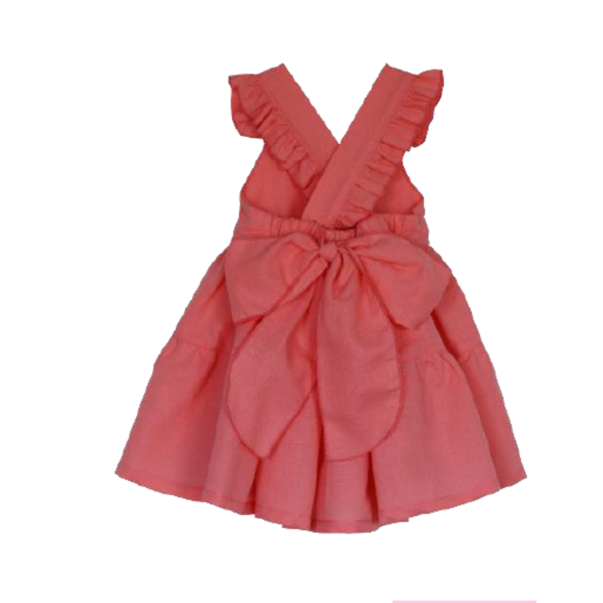 Coral linen dress