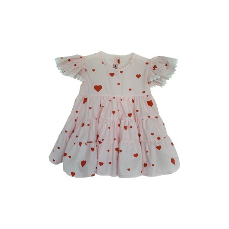 Pink with red hearts bows dress