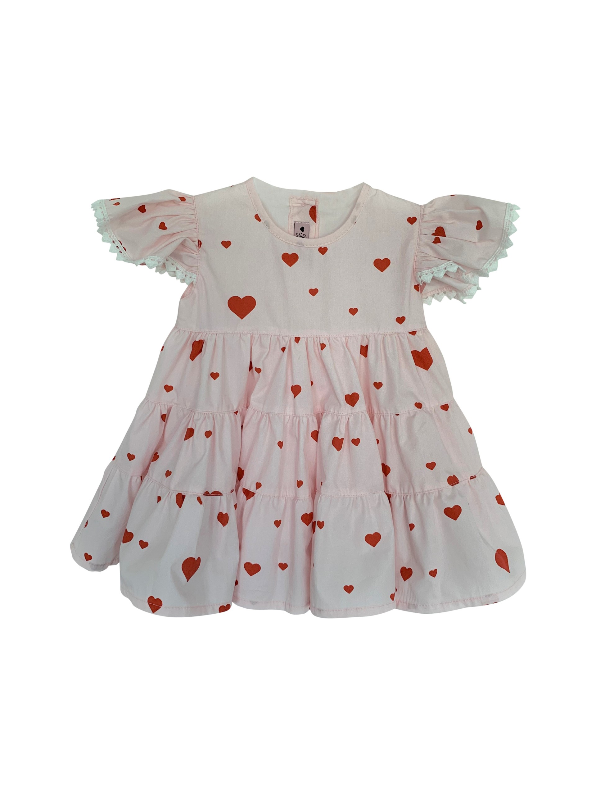 Pink with red hearts bows dress