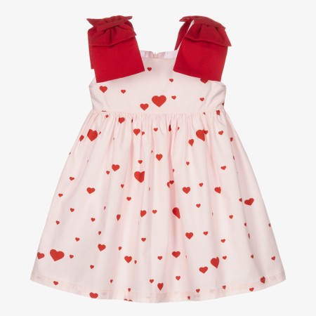 Pink with red hearts bows dress