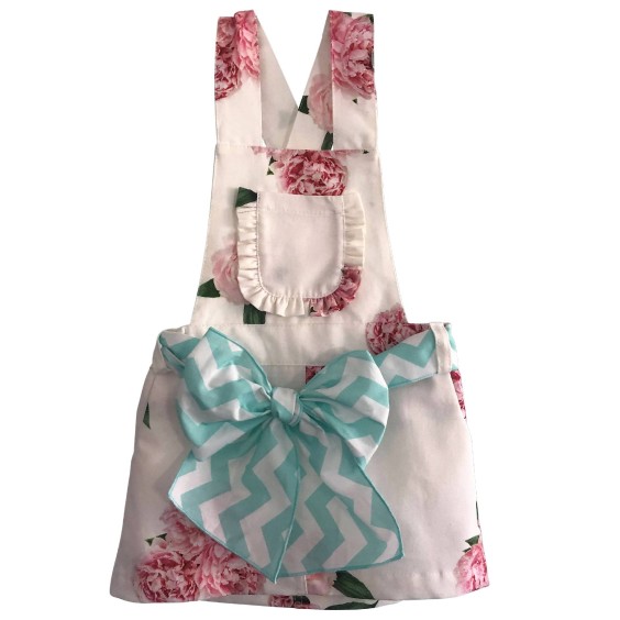 Peony dungaree skirt