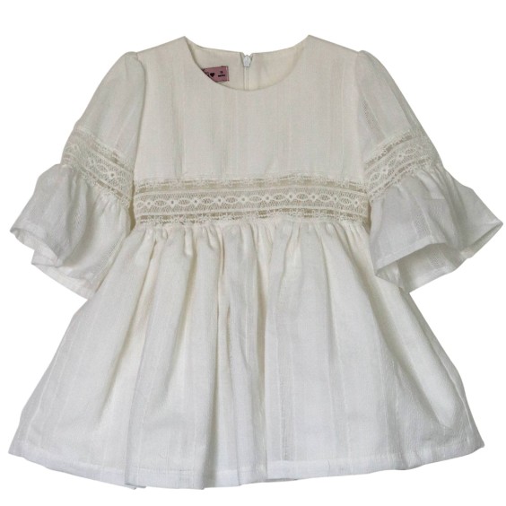 Embroidery  dress with lace