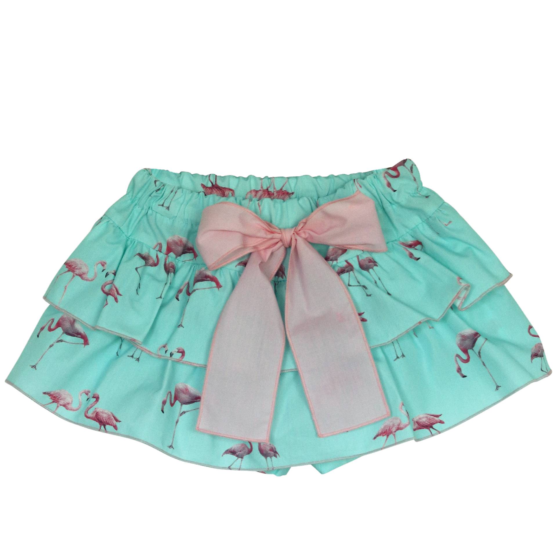 Flamingos frill skirt