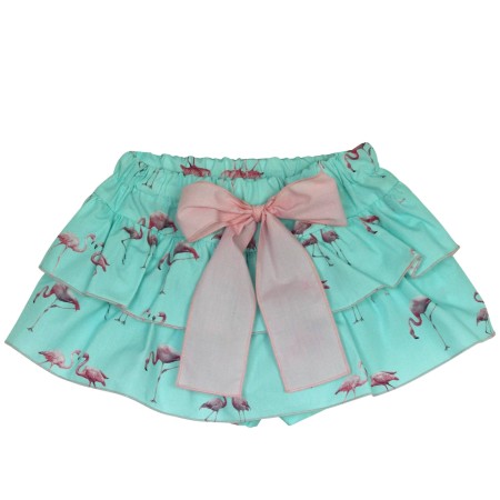 Flamingos frill skirt