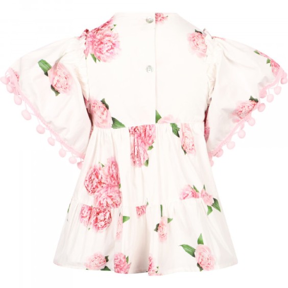 Peony with pink pompom tunic