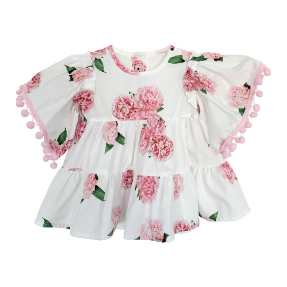 T�nica pe�nias com pom-pom