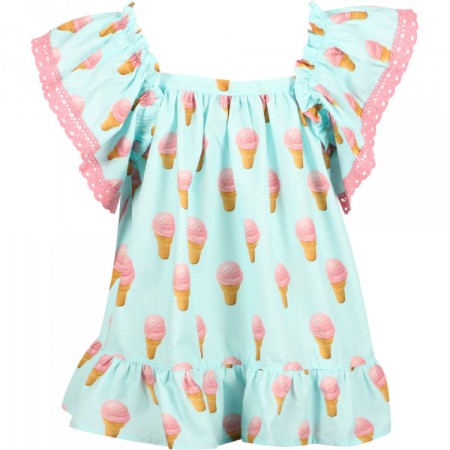 Ice cream with pink lace tunic