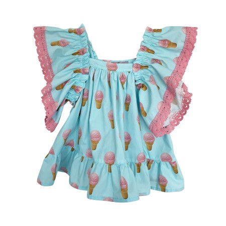 Ice cream with pink lace tunic Ice cream with pink lace tunic