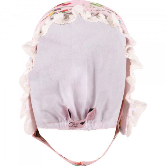 Touca rosa com flores