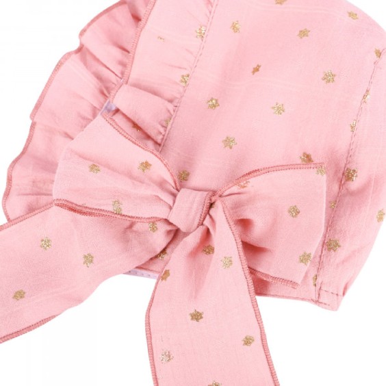 Pink and gold bonnet