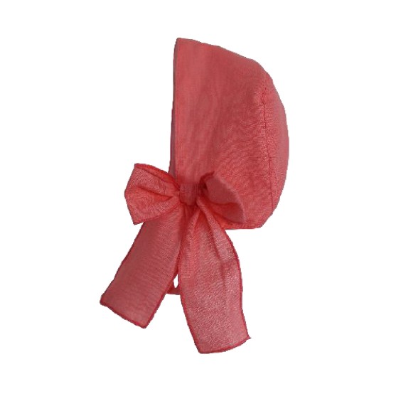 Coral linen bonnet