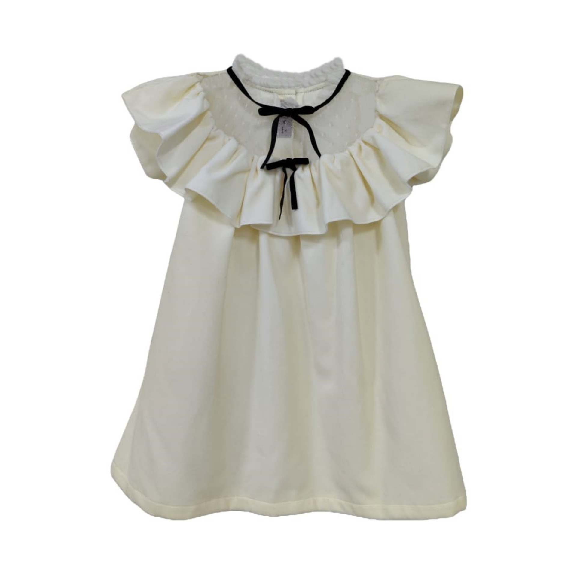Ivory velvet frill dress