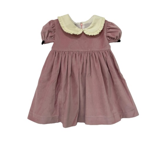 Pink and ivory velvet dress