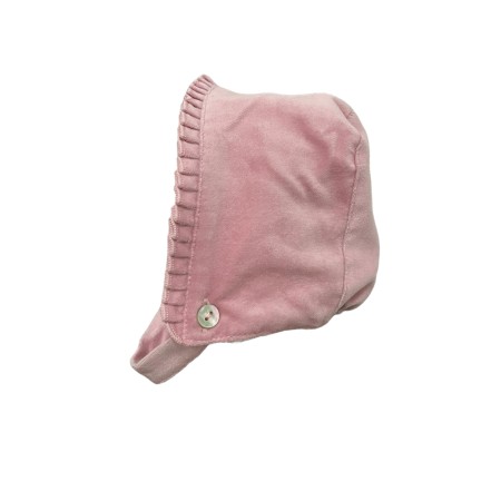 Bonnet en velours rose