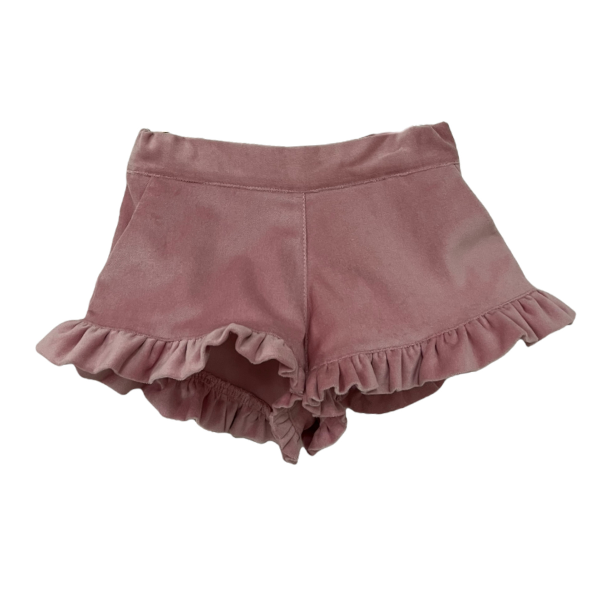 Pink velvet shorts