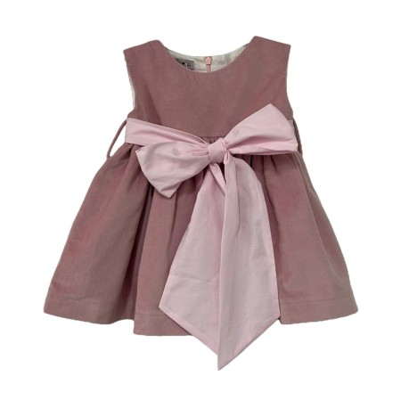 Pink velvet classic dress
