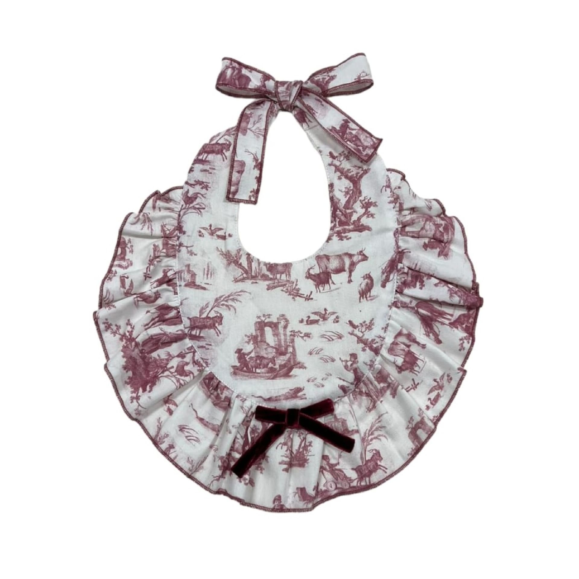 Bordeaux toile de jouy bib