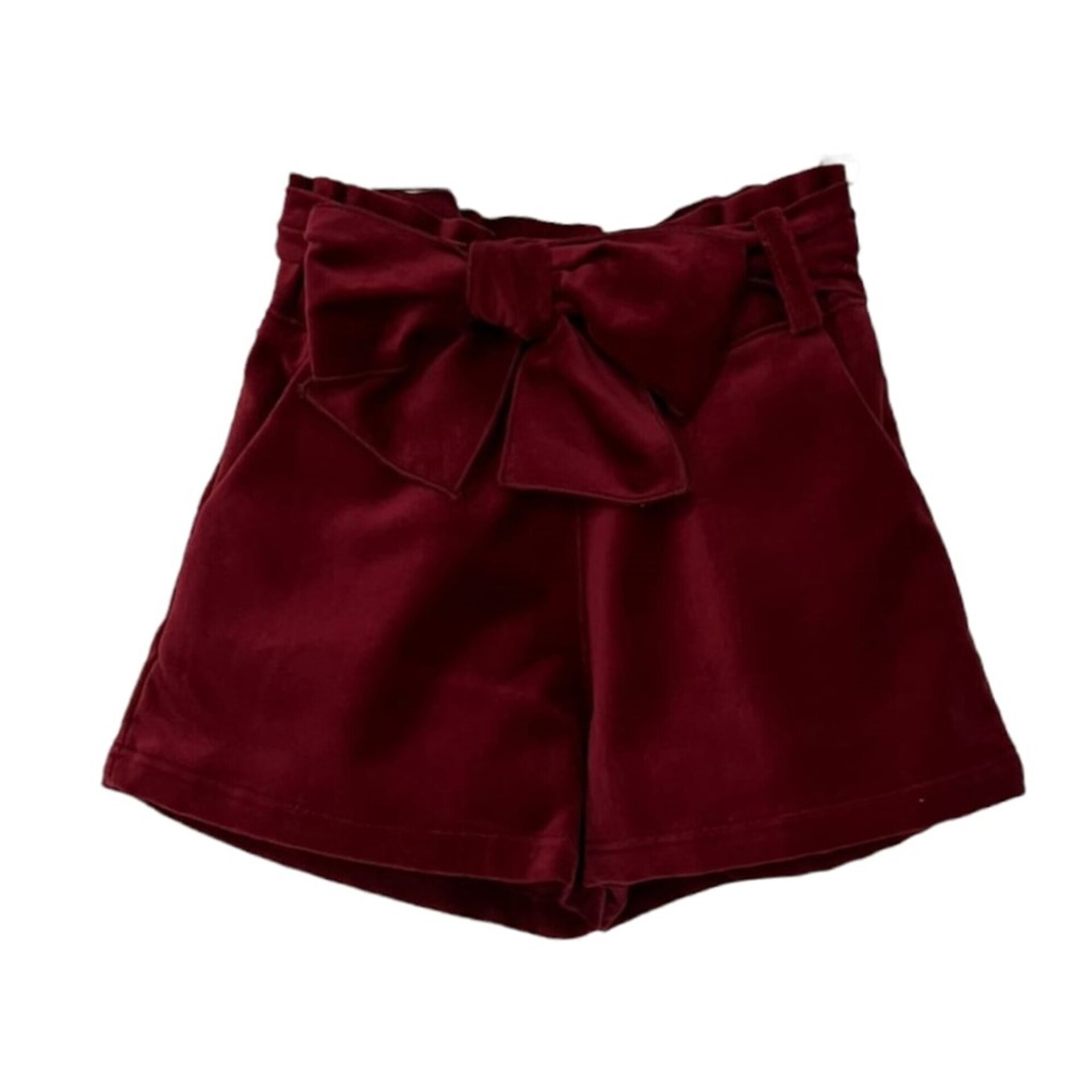 Bordeaux velvet shorts