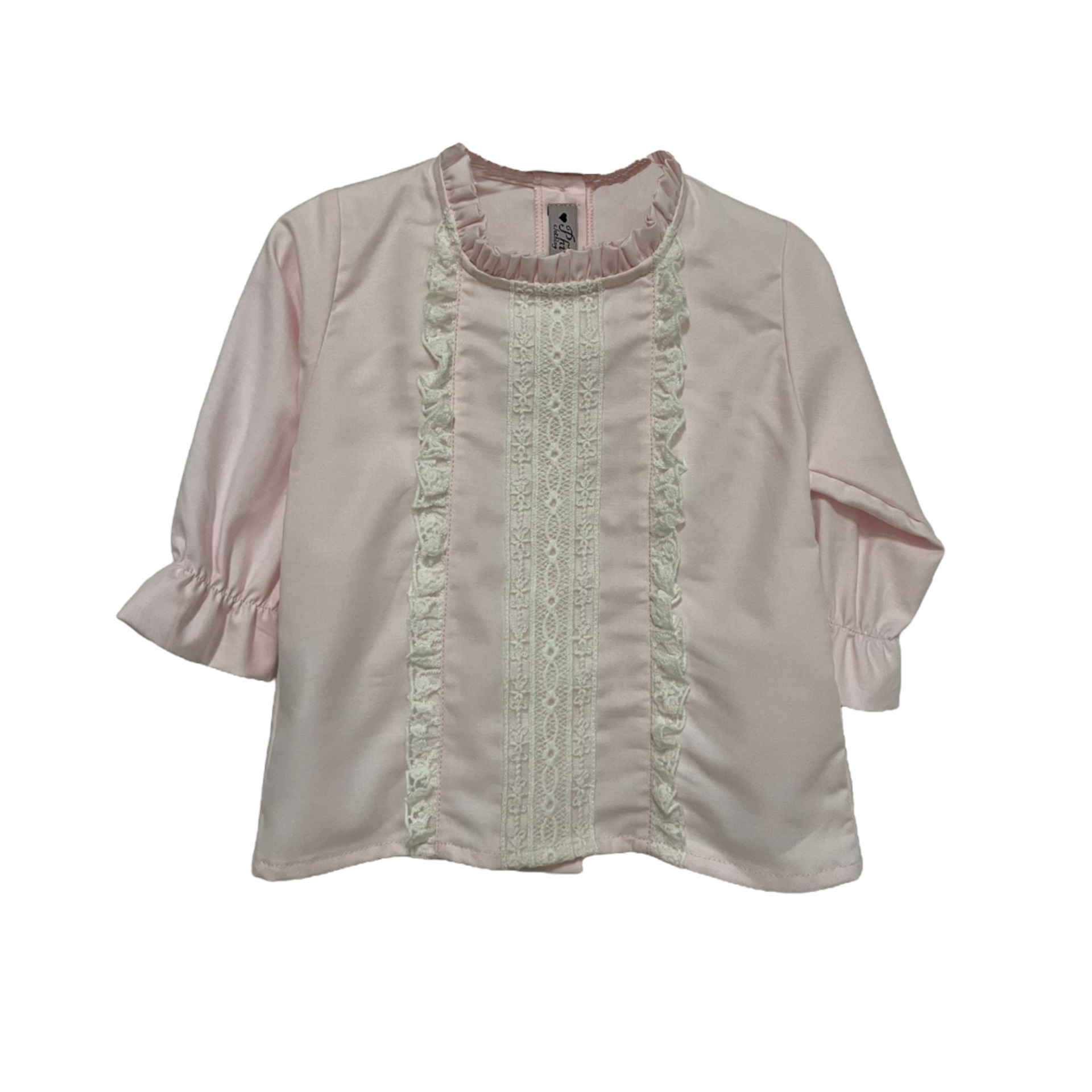 Pink blouse with lace details