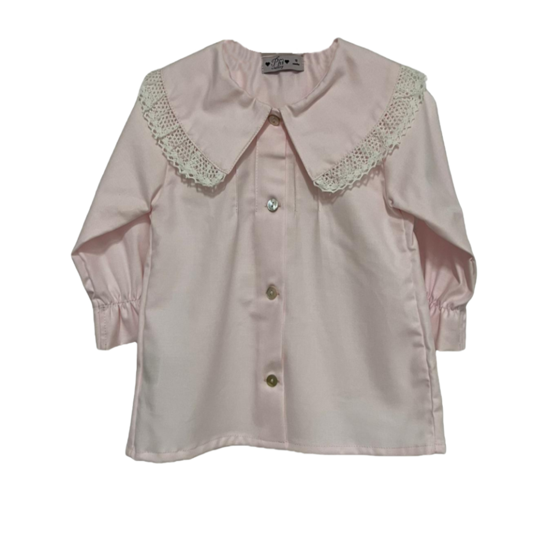 Pink blouse with lace