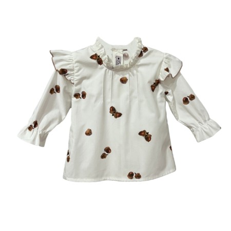Acorn print blouse with frill