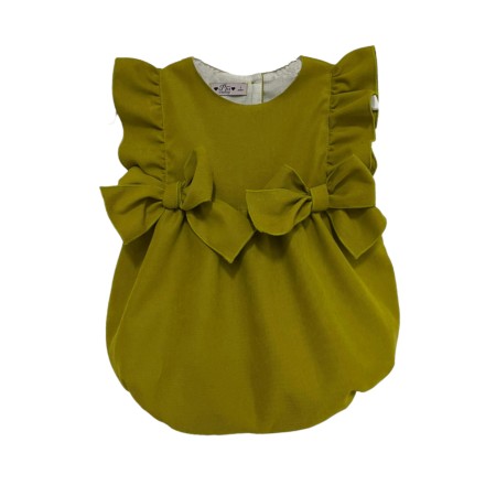 Green two bows romper