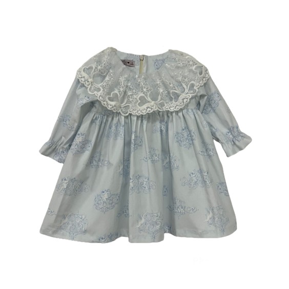 Blue with angels tule collar dress Blue with angels tule collar dress