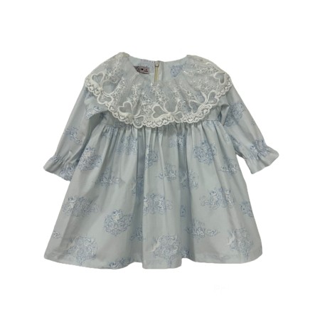 Blue with angels tule collar dress