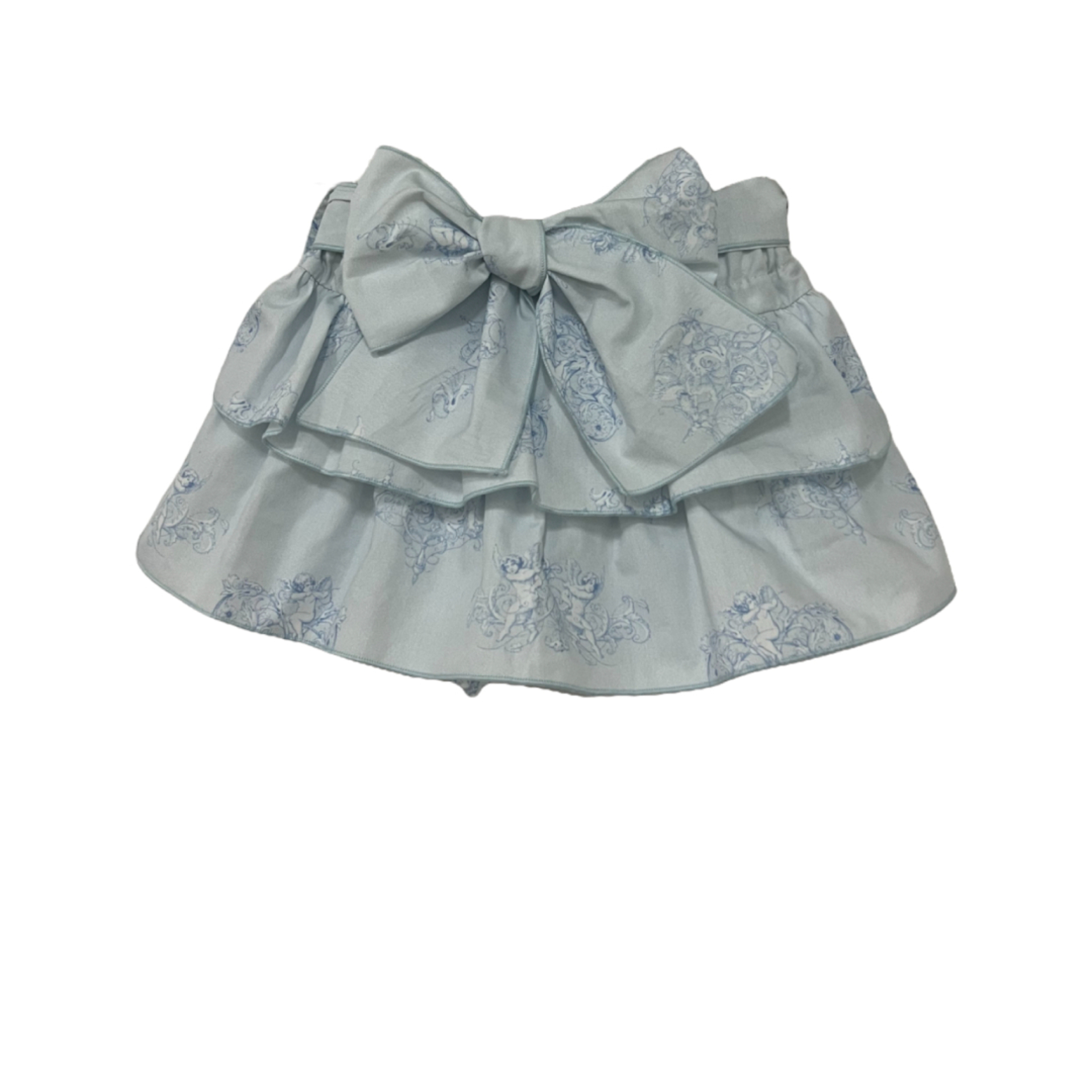 Blue with angels frill skirt