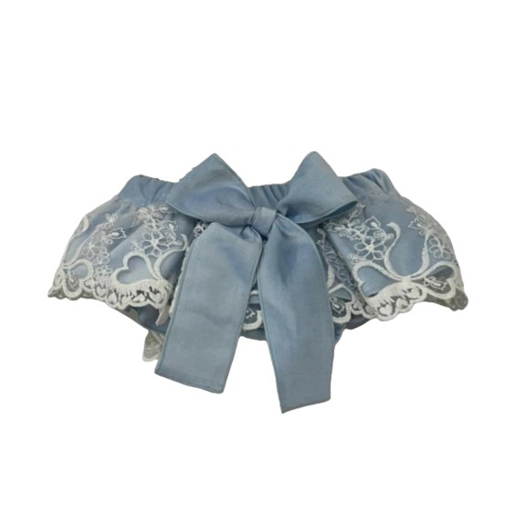 Blue velvet bloomer with tule Blue velvet bloomer with tule