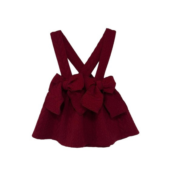 Bordeaux jersey skirt with braces