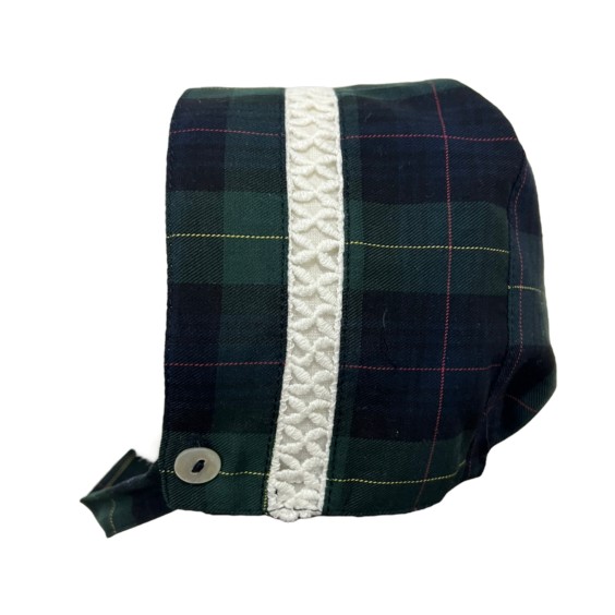 Green and blue tartan bonnet Green and blue tartan bonnet