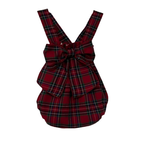 Red tartan romper