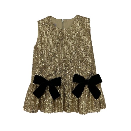 Sequins dress with black bows