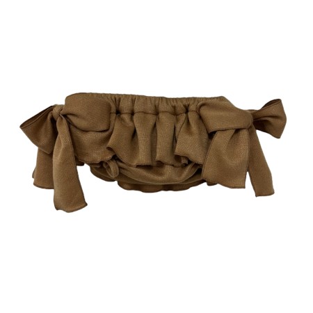 Camel jersey bloomer with two bows