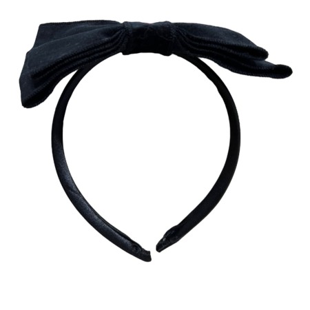 Black velvet headband bow