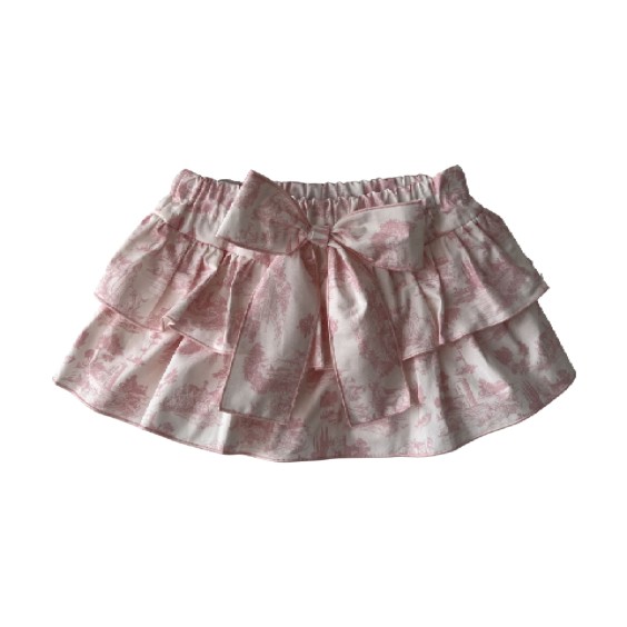 Saia calção toile de jouy rosa Saia calção toile de jouy rosa